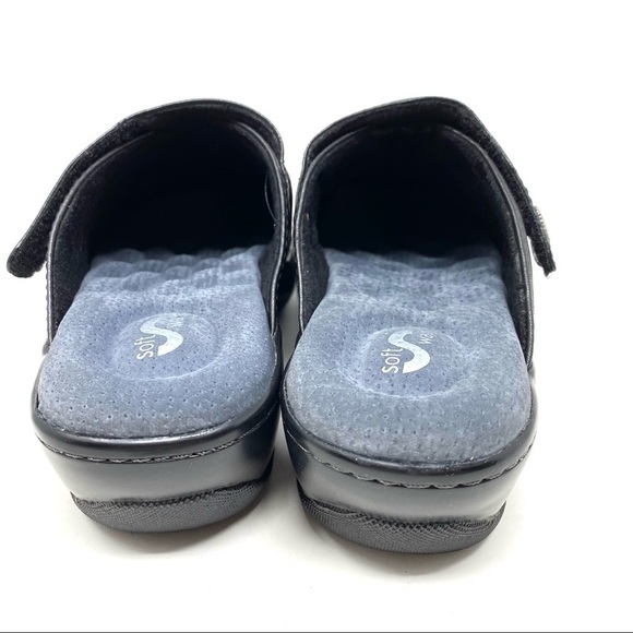 SoftWalk Acton black leather comfort casual clogs NARROW - Picture 5 of 7
